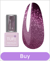 Gel polish TUFI profi PREMIUM Crystal Cat 24 Garnet holographic 8 ml